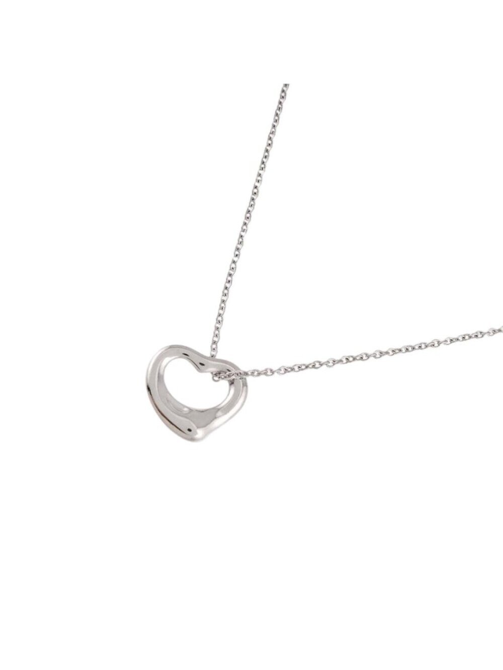 Tiffany & Co Open Heart Necklace 40 18k White Gold